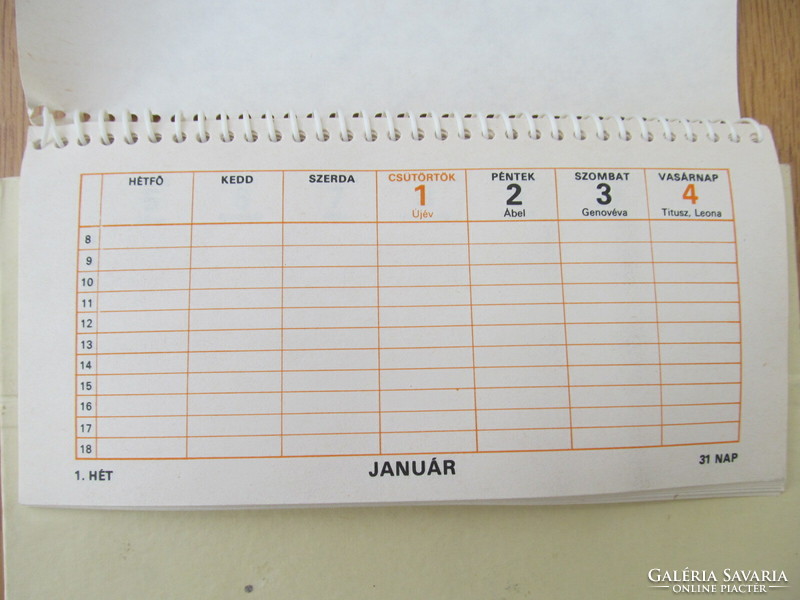 (1987) Boldog Új Esztendőt! - asztali naptár tartószerkezettel (nem használt)