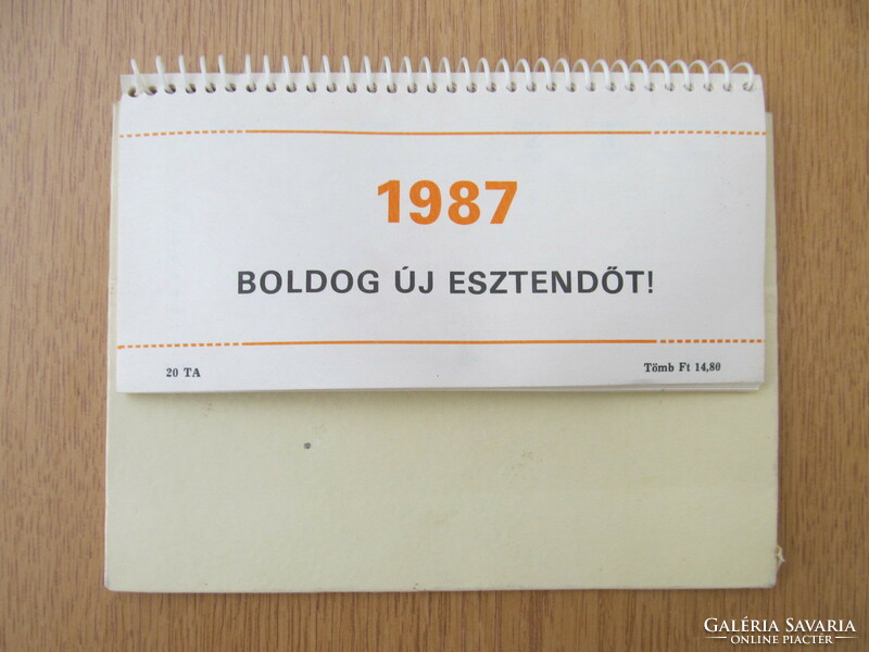 (1987) Boldog Új Esztendőt! - asztali naptár tartószerkezettel (nem használt)