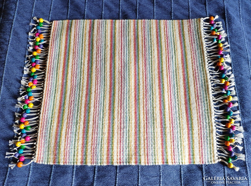 'Colorful rainbow' hand-woven wool carpet set