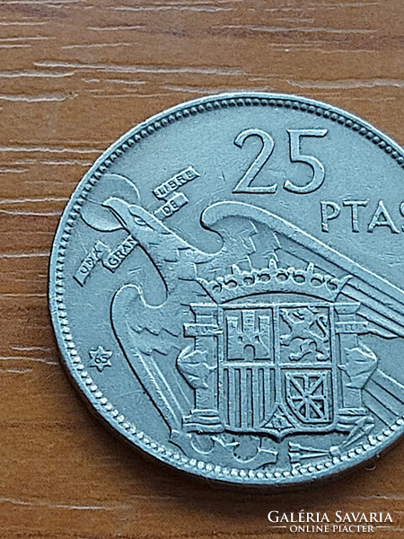 SPANYOL 25 PESETA 1957 (65) Francisco Franco, Réz-nikkel  433