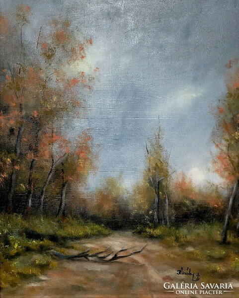 Broken tree branch - oil painting - 50 x 40 cm