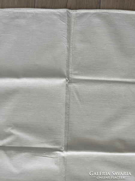 Home-woven, hand-woven thick linen sheet, tablecloth 132x170 cm - monogrammed