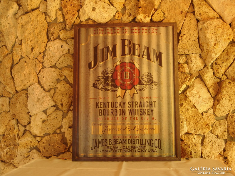 Old metal Jim Beam advertising sign in excellent condition