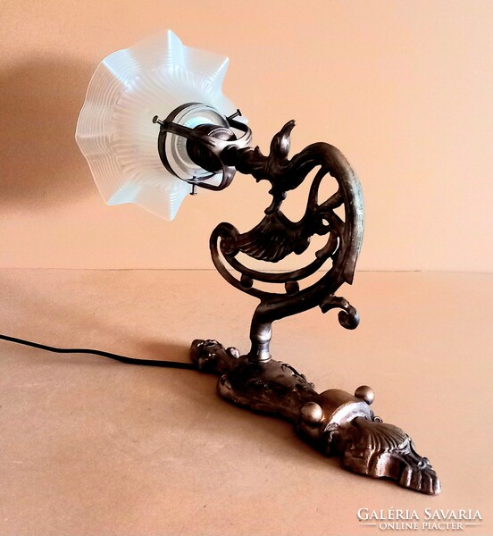 Szecessziós sárkányos bronz falikar lámpa ALKUDHATÓ design