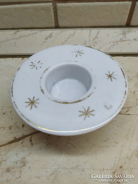 Hollóháza porcelain star-decorated one-branch candle holder for sale!