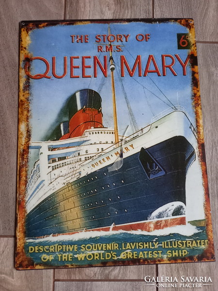 Vintage queen mary steel advertising sign (40x30 cm)
