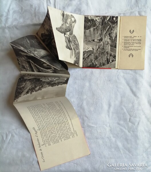 Aggtelek IBUSZ 1958. francia magyar nyelvű leporellós kiadvány 14 fekete- fehér fotóval