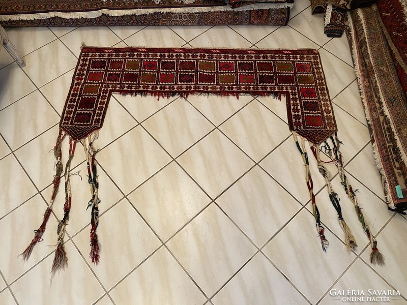Antique Turkmen tekke door or window decoration wall carpet 150x135