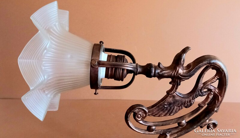 Szecessziós sárkányos bronz falikar lámpa ALKUDHATÓ design