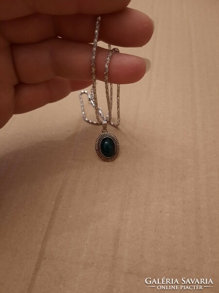 Medical metal, stainless steel, malachite stone necklace, negotiable