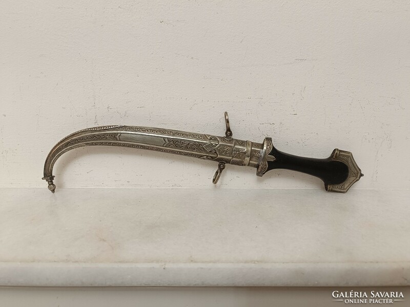 Antik Jambiya arab perzsa Szíria Marokkó berber tőr fém rátétes réz kés fegyver XIX. sz. 492 8314