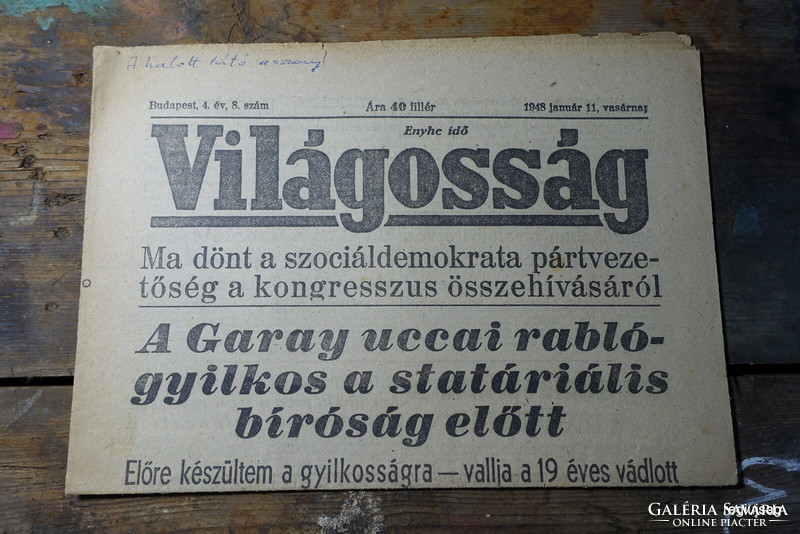 1948 January 11 / light / for birthday :-) original, old newspaper no.: 25532