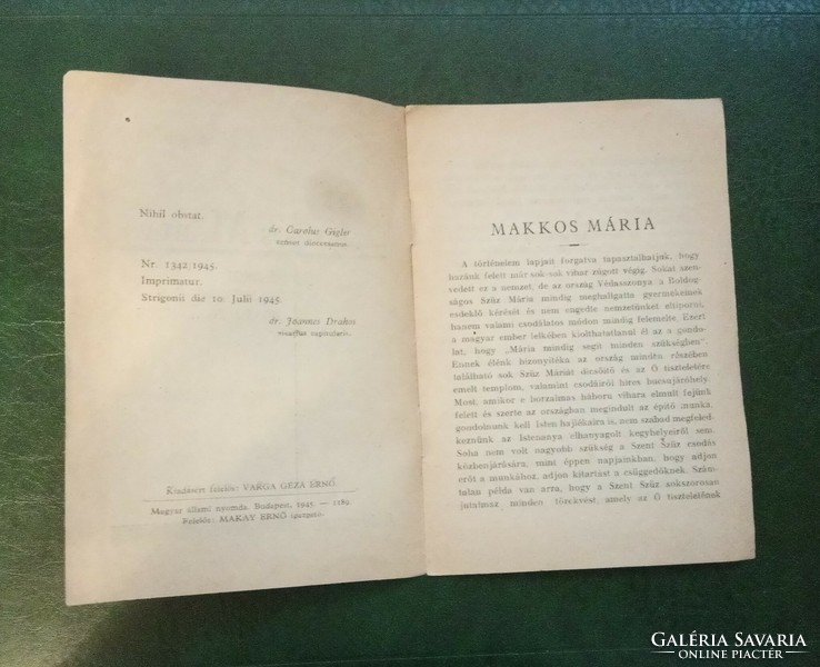 Makkos Mária Őrségi Bucsújáróhely rövid története 1945