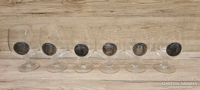 Crystal glass sets with pewter seal