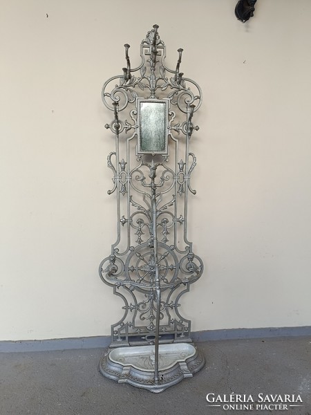 Antique mirror coat hanger heavy cast iron hall wall hall wall one arm damaged 737 8368
