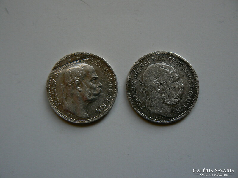 József Ferenc 2 silver coins in one, original!