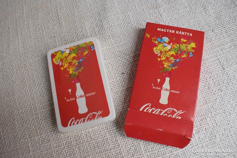 Coca Cola magyar kártya , Offset zrt , 9 x 6 cm játék bontatlan pakli , csomag II.