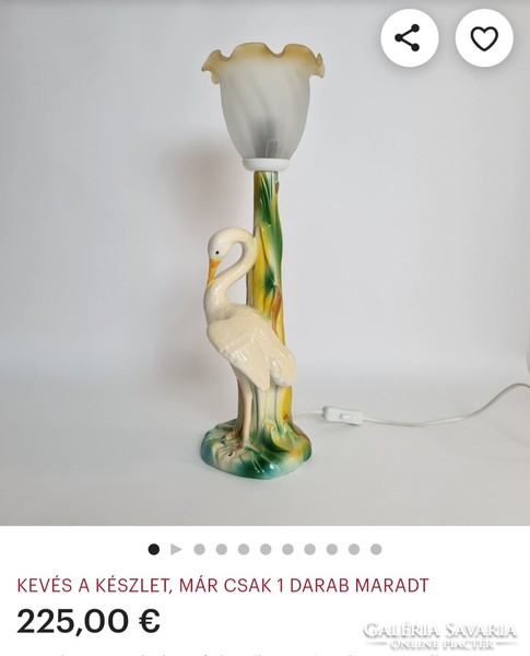 Kerámia gém asztali lámpa régi ALKUDHATÓ Art deco design