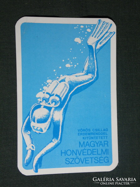 Card calendar, mhsz national defense, sports association, graphic artist, diver, 1982, (4)