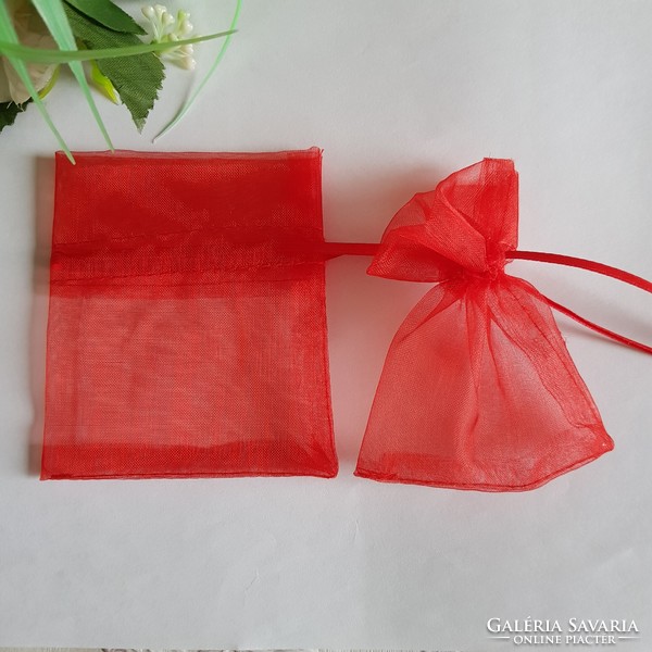New, red organza decorative bag, gift bag - approx. 7X9-10cm