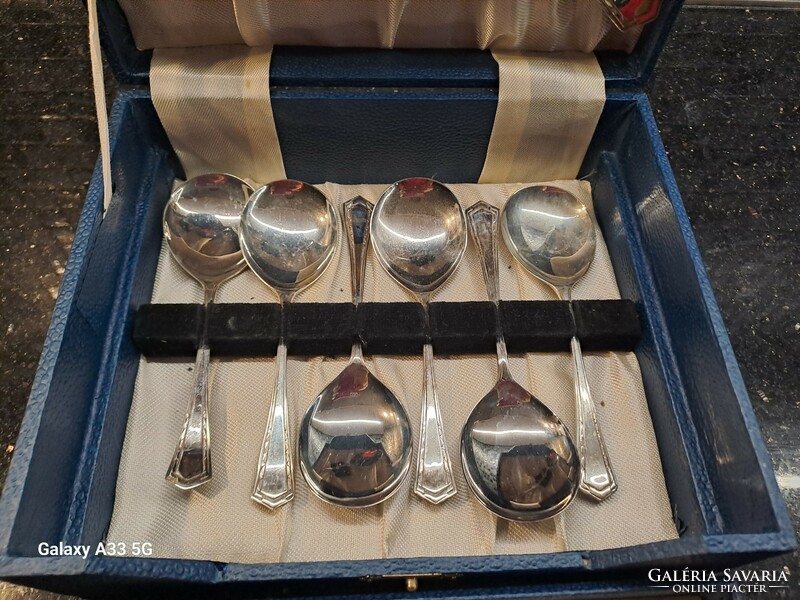 Vintage English Silver Plated Dessert Fork and Spoon Set Cake Set