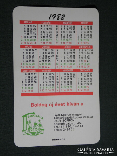 Card calendar, florasca flower farm, Győr sopron soil management company, 1982, (4)