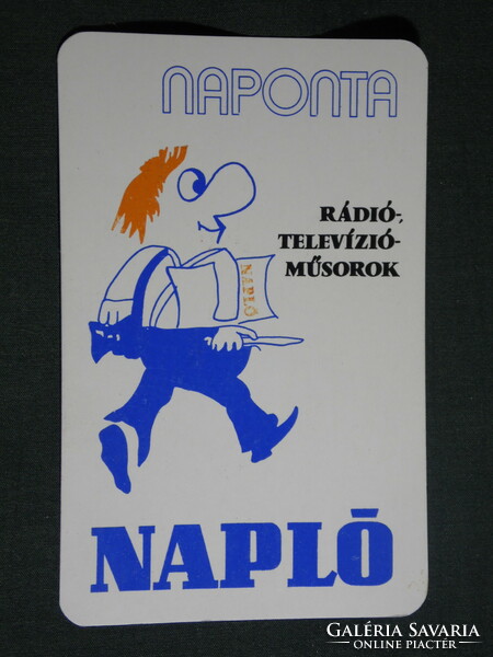 Kártyanaptár, Napló napilap,újság, magazin, grafikai rajzos,reklám figura, 1982,   (4)