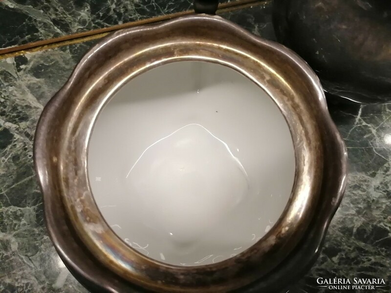 German porcelain sugar bowl + cream spout