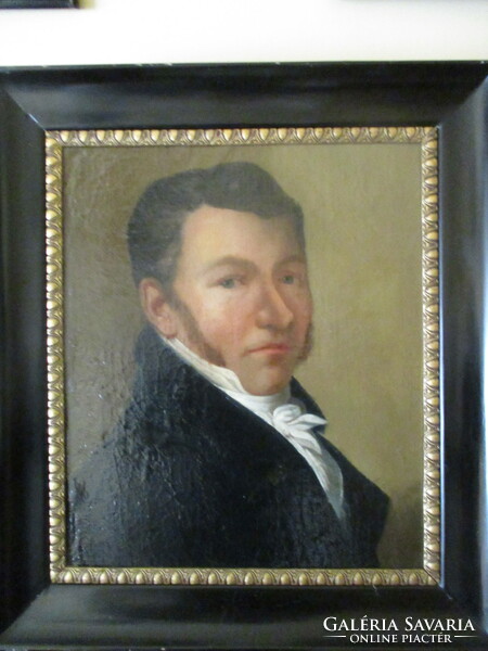 New discount! Portrait of a Biedermeier man, oil on wood panel, 44x38 cm