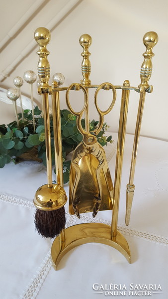 English brass fireplace cleaning kit 40 cm.
