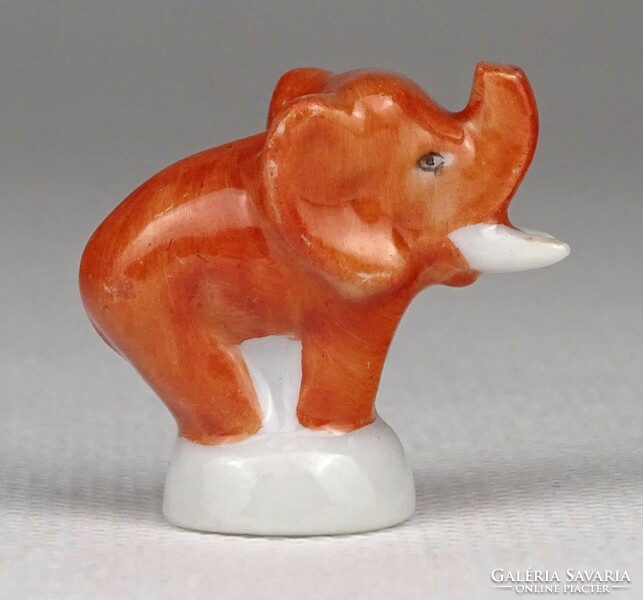 1P920 Antik ó-herendi kisméretű porcelán elefánt 2.7 cm