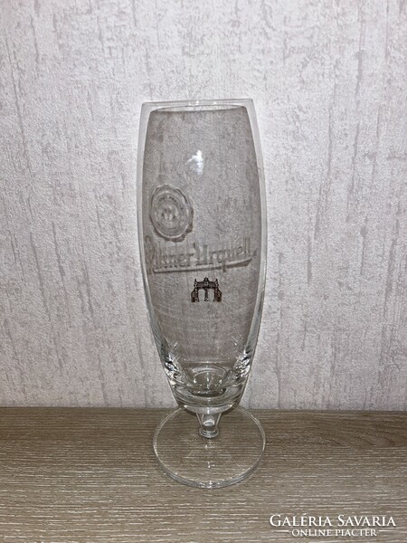 Pilsner urquell stemmed beer glass - with engraved inscription