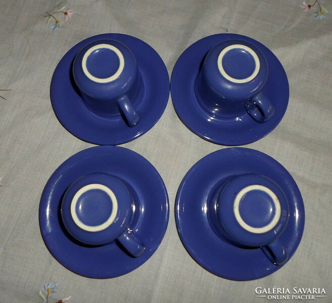 Ceramic coffee cups with saucer (blue cup, coffee)