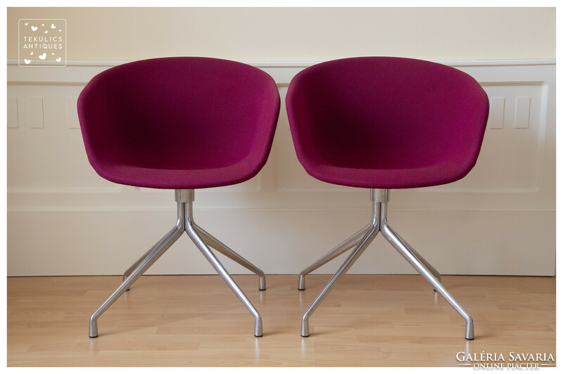 HAY About A Chair AAC21 forgószékek bíbor színű gyapjú kárpittal | Hee Welling design