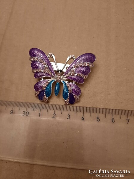 Lilac purple turquoise butterfly fire enamel pin/ Christmas tree decoration, negotiable