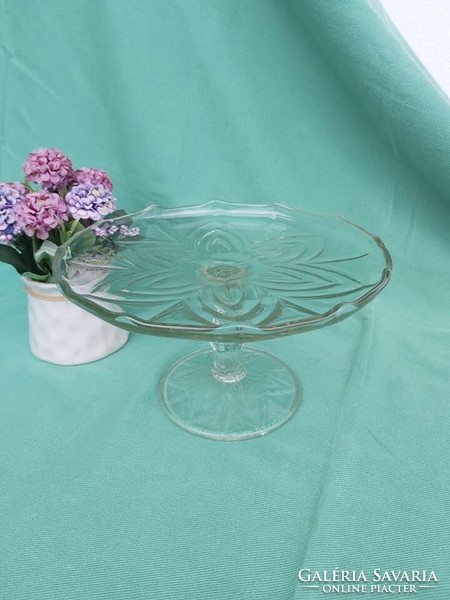 Beautiful glass pedestal serving cake stand fruit stand rustic midcentuey modern home decoration