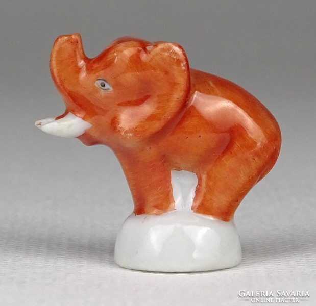 1P920 Antik ó-herendi kisméretű porcelán elefánt 2.7 cm