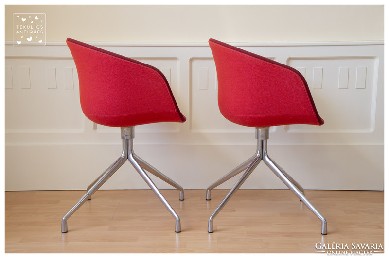 HAY About A Chair AAC21 forgószékek piros színű gyapjú kárpittal | Hee Welling design