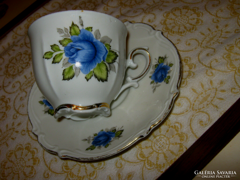 Blue rose cup and saucer