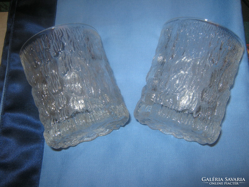 Vintage   Goebel gyűrt kéreg üveg pohár párban
