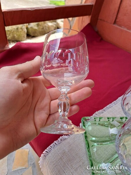 Gyönyörű kristály ? üveg talpas pohár poharak pezsgős boros nosztalgia
