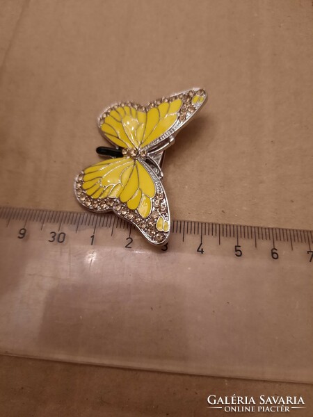 Yellow butterfly fire enamel pin/ Christmas tree decoration, negotiable