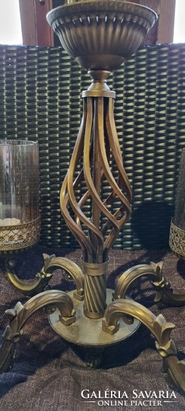 Bronzed art deco chandelier