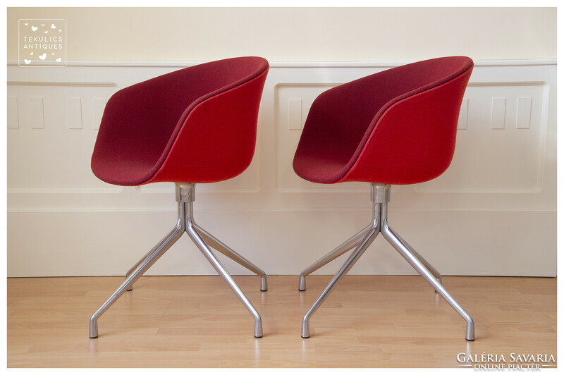 Hay about a chair aac21 swivel chairs with red wool upholstery | hee welling design