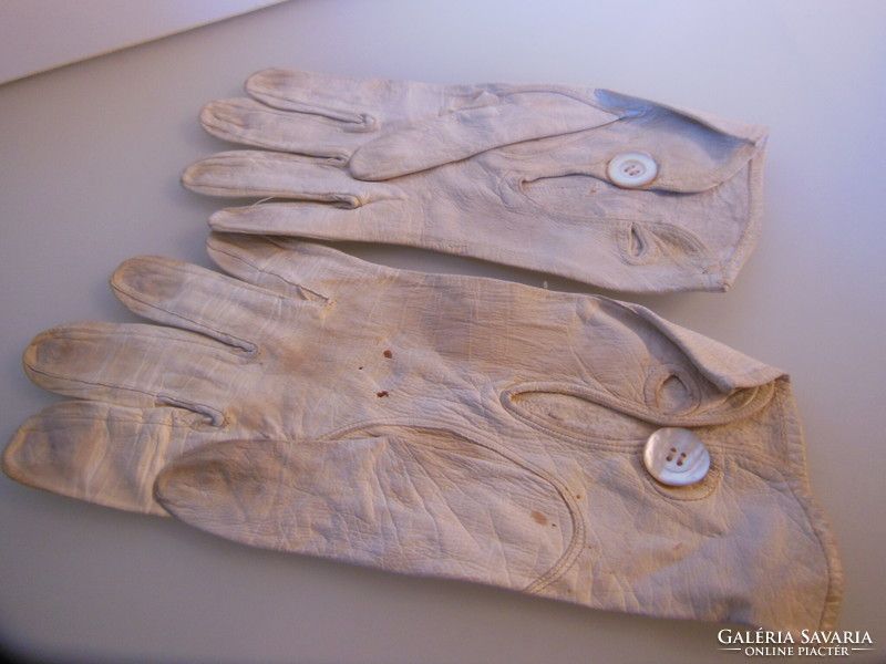 Leather gloves + silk scarf + tie - old - Austrian - exclusive