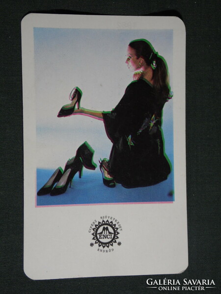 Kártyanaptár, ENCI cipész szövetkezet, Gyomaendrőd, erotikus női modell, 1982,   (4)