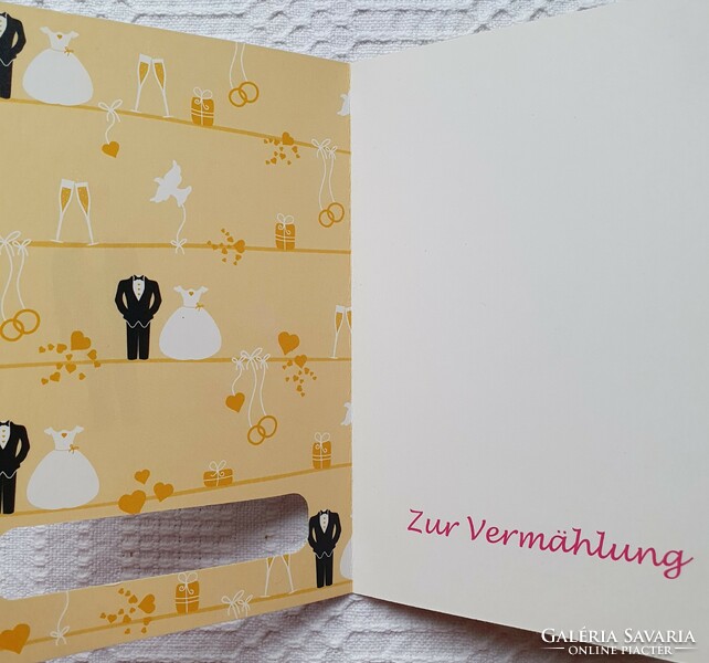 Esküvői jókívánság képeslap üdvözlőlap üdvözlőkártya levelezőlap postatiszta német