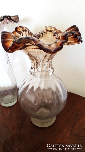 2 pcs. Old, Czech, blown glass vase, No. xx. First half