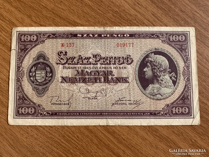 100 Pengő Apr. 5, 1945