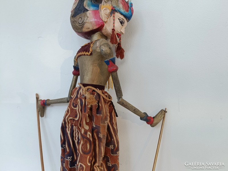 Antik báb Indonézia indonéz Jáva tipikus Jakartai batik jelmezes marionett 781 8308